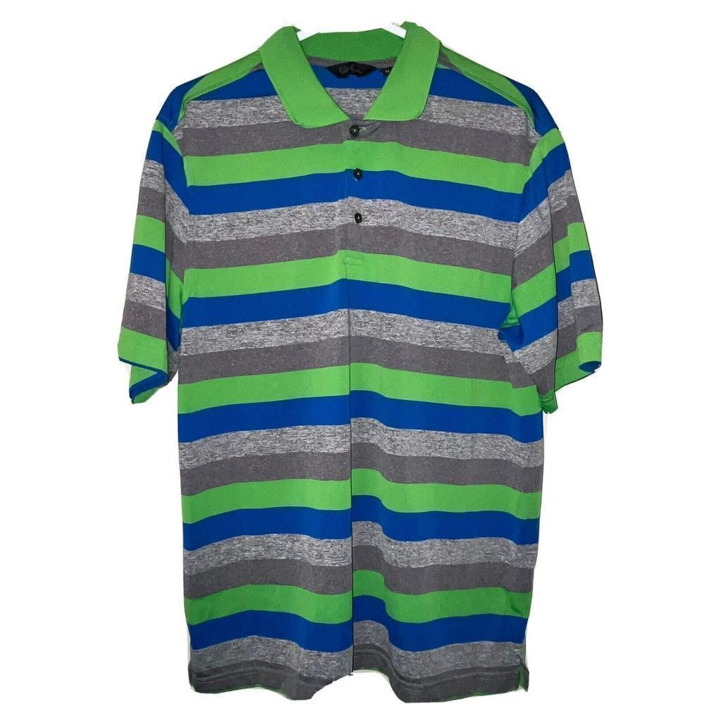 Walter Hagen Shirt Men’s Size Medium Polo Collar Blue Green‎ Golf Outdoor